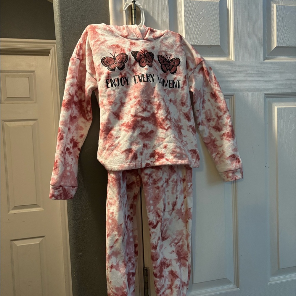 Pink Tie-Dye Kids Sweat Suit